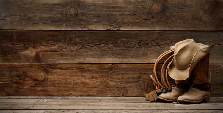 Western barnwood background w/boots,hat,lasso-extra wide