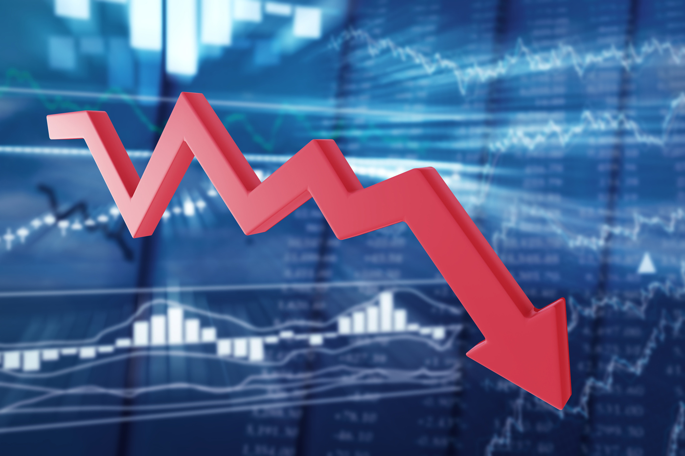 Stock downtrend, stock price drop, bearish run, stock drop