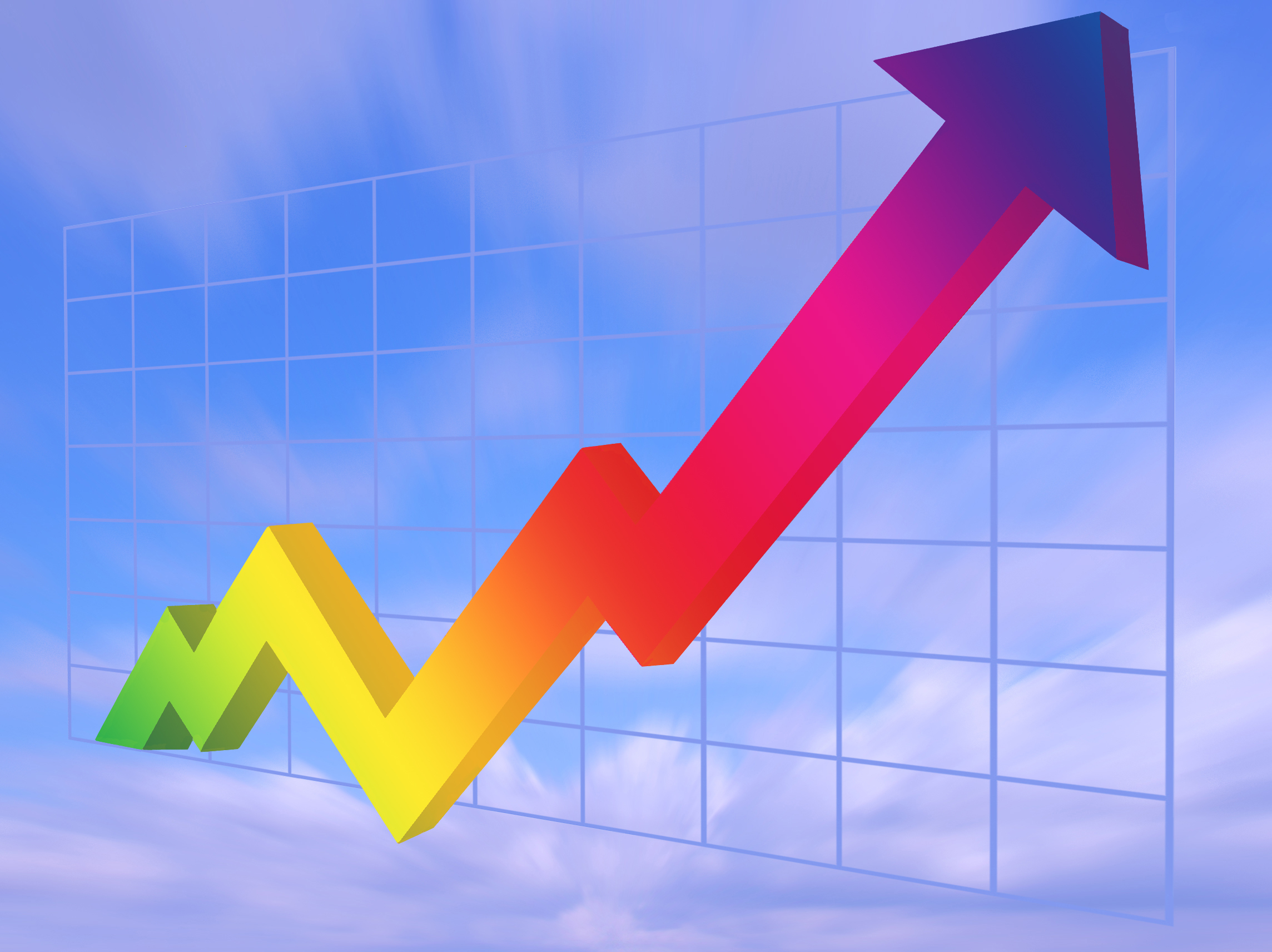 Arrow pointing up, Stock price increasing, Bullish stock price movement