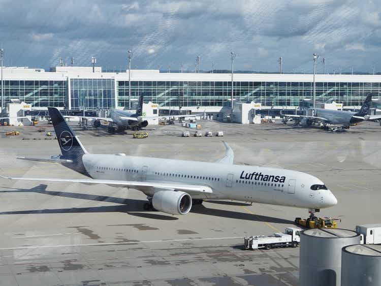 Lufthansa Airlines Airplane at The Airport