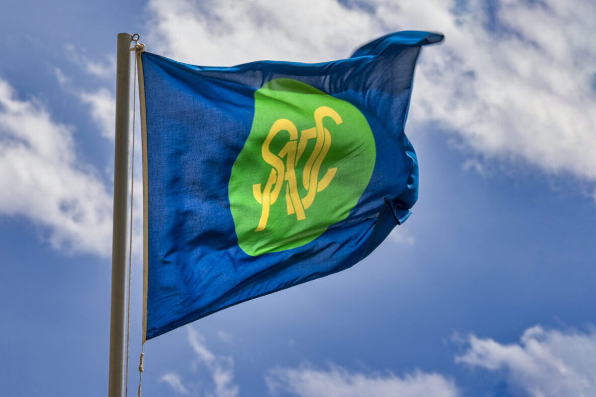 SADC flag against the blue sky