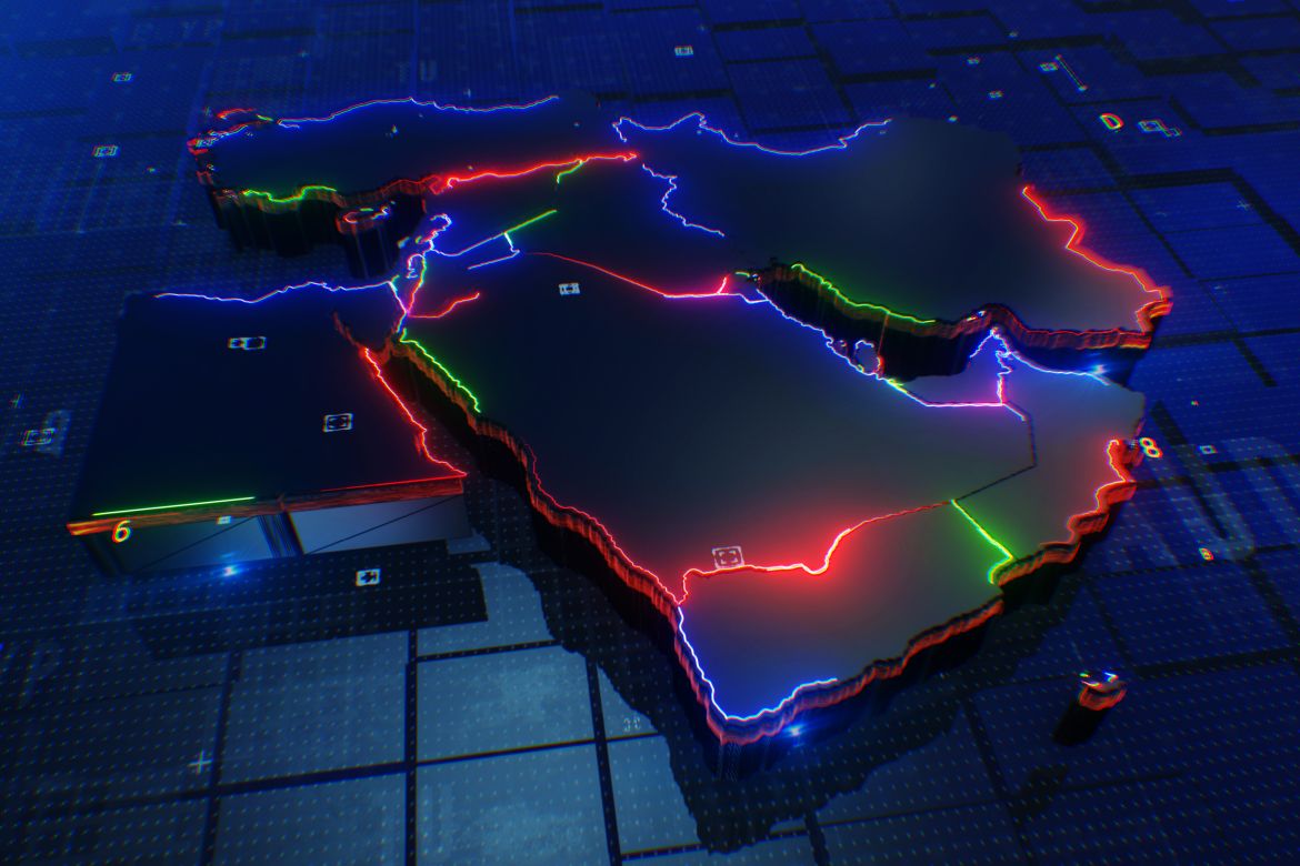 Middle East map digital