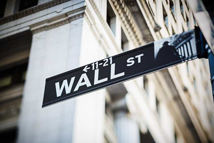 Wall Street sign, New York City, USA