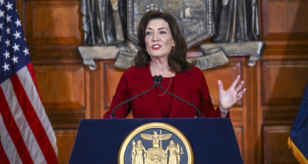 New York Gov. Kathy Hochul presents her executive state budget