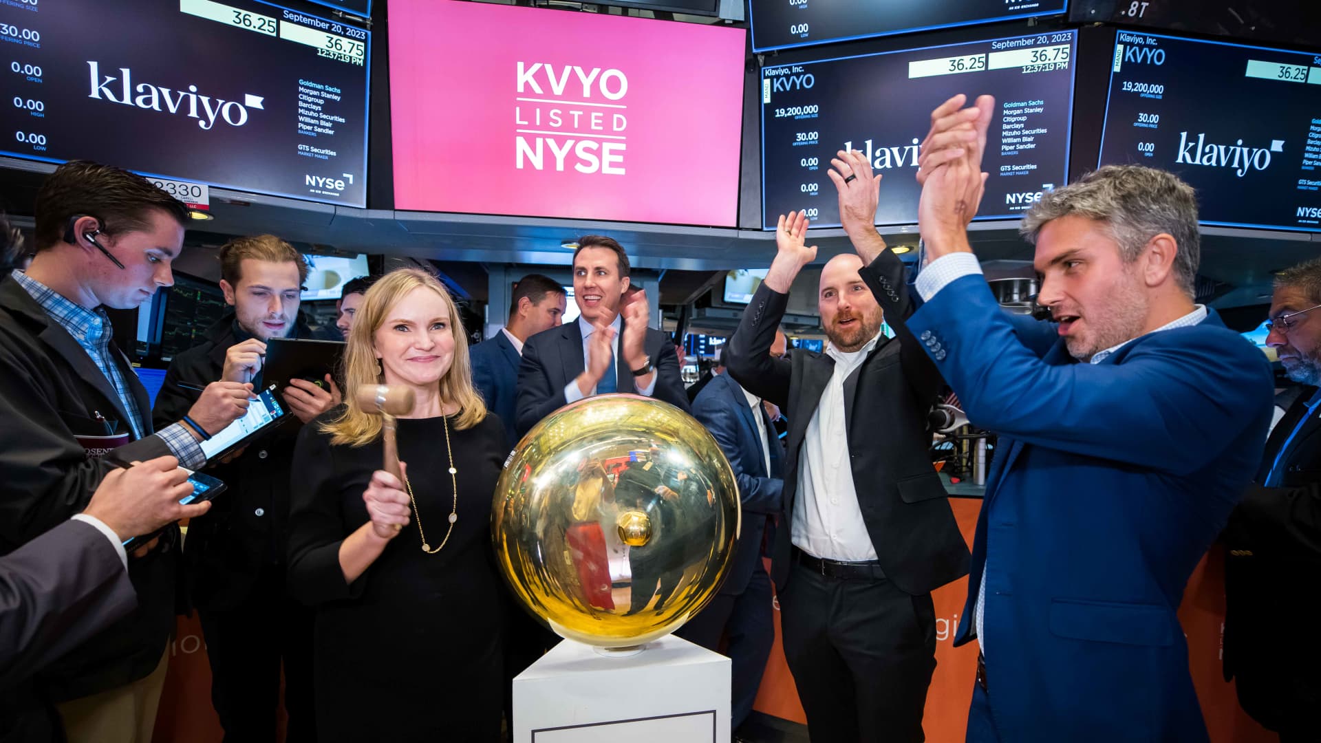 Klaviyo rises 9% in debut after software vendor priced IPO at $30
