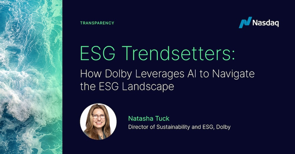 ESG Trendsetters: How Dolby Leverages AI to Navigate the ESG Landscape
